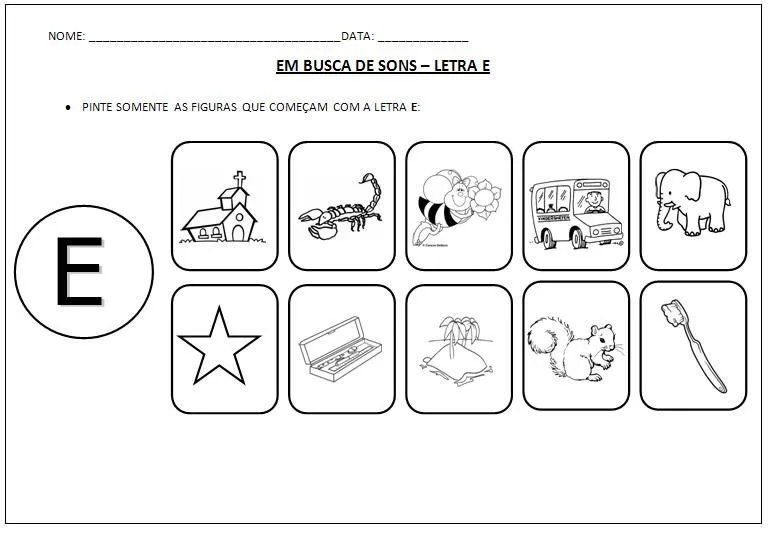 Em busca de sons - Atividade - Atividades de Alfabetização Em busca de sons - Atividade - Atividades de Alfabetização