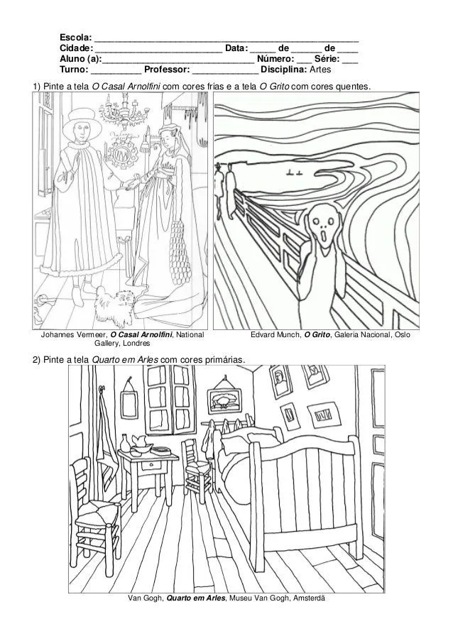 Atividades de Artes Técnicas de Pintura