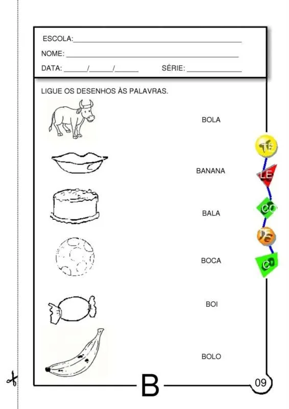 Atividades com a letra B ~ "Atividades Escolares"