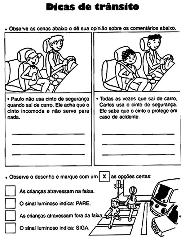 Atividades sobre Trânsito - Mundinho da Criança - Atividades para ... Atividades sobre Trânsito - Mundinho da Criança - Atividades para ...