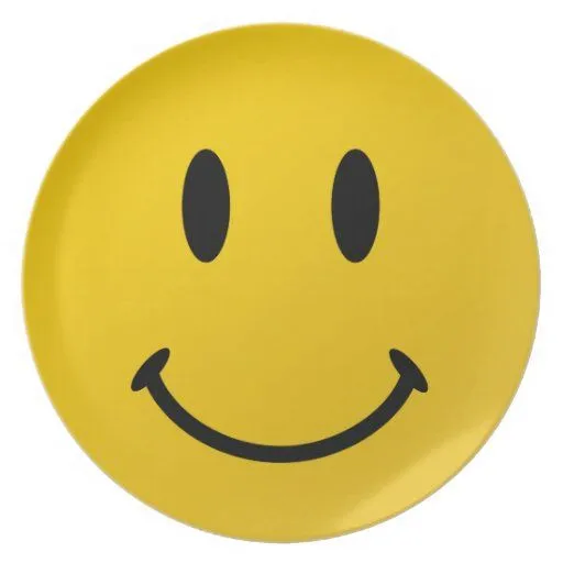La cara sonriente original platos | Zazzle