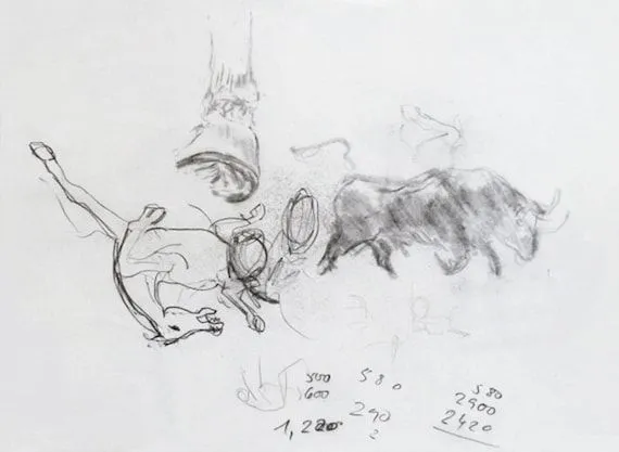 Atropello de caballo III impreso de dibujo a por KleinManzanoArt Atropello de caballo III impreso de dibujo a por KleinManzanoArt