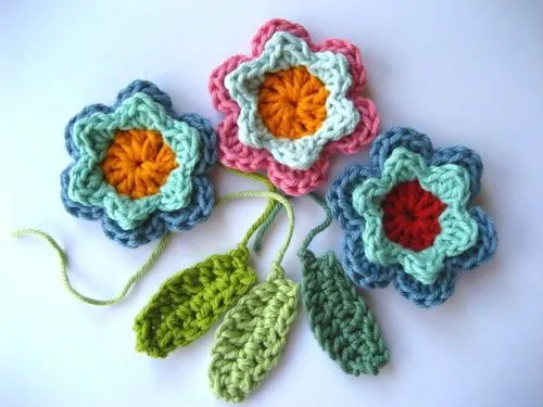 Attic24: Crochet Flowers and Leaves