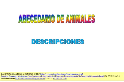 AUDICIÓN Y LENGUAJE: ABECEDARIO DESCRIPCIÓN DE ANIMALES 2 (RECURSO ...