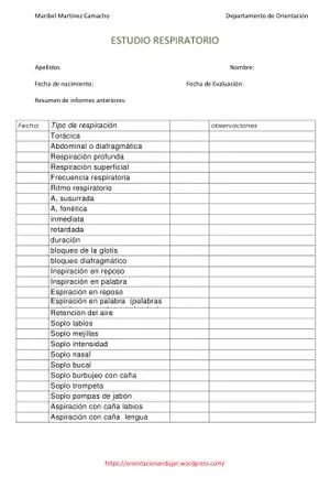 Audición y lenguaje; Examen y ejercicios respiratorios ... Audición y lenguaje; Examen y ejercicios respiratorios ...