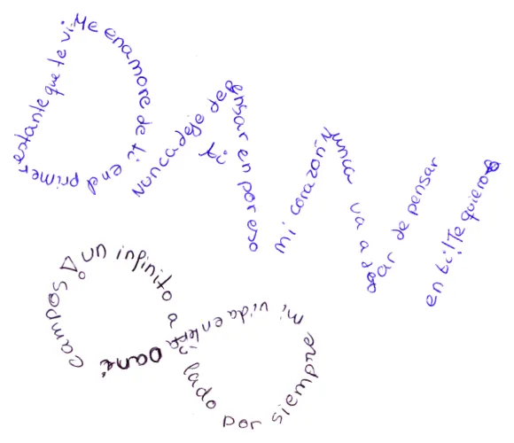 Aula compartida: Caligrama de Cristina