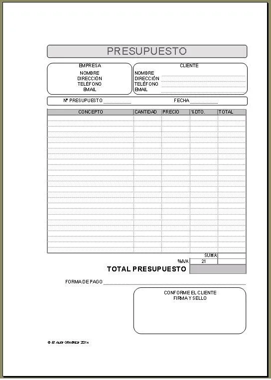 El Aula Ofimática: Plantilla Excel para Presupuestos El Aula Ofimática: Plantilla Excel para Presupuestos
