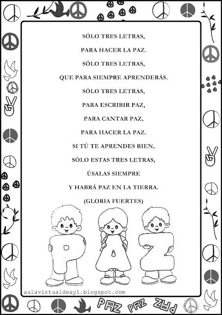 Aula virtual de audición y lenguaje: Poemas de la PAZ Aula virtual de audición y lenguaje: Poemas de la PAZ