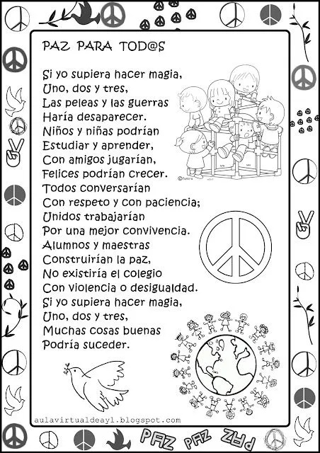 Aula virtual de audición y lenguaje: Poemas de la PAZ