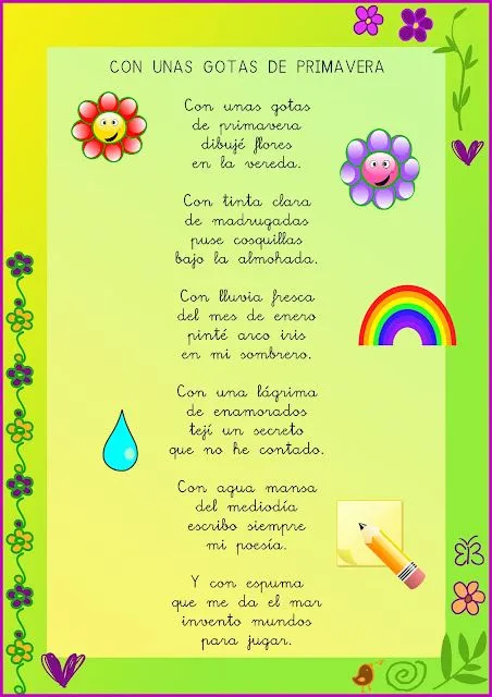 Aula virtual de audición y lenguaje: Poemas de primavera