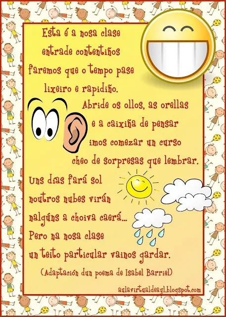 Aula virtual de audición y lenguaje: Poemas para la vuelta al cole Aula virtual de audición y lenguaje: Poemas para la vuelta al cole