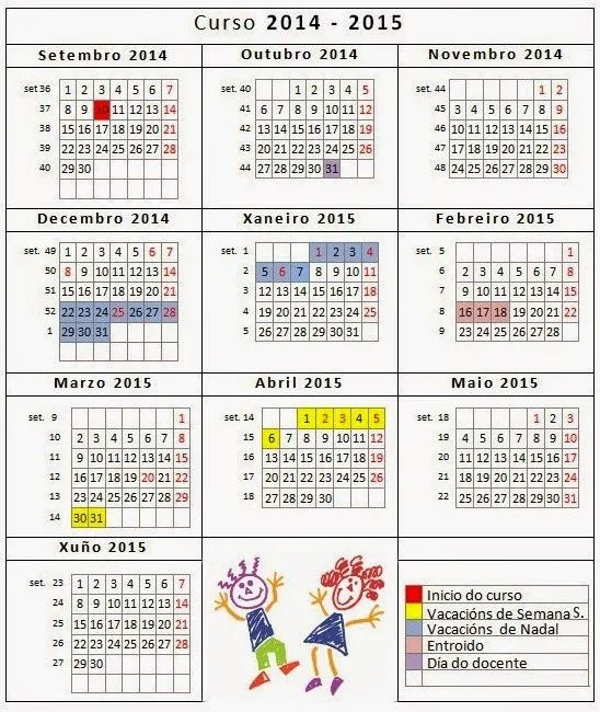 AulaTic: CALENDARIO ESCOLAR CURSO 2014/15