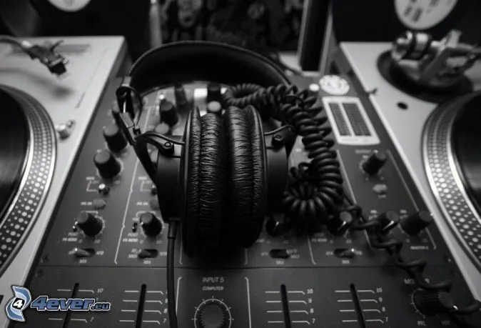 auriculares,-dj-consola,-foto- ...