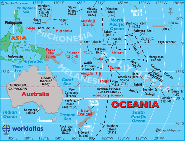 Australia Map / Oceania Map / Map of Australia / Map of Oceania ...