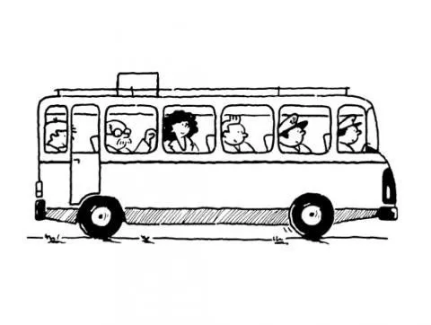 Autobús para colorear. Dibujos de medios de transporte para niños Autobús para colorear. Dibujos de medios de transporte para niños