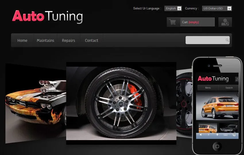 Autos and Transportation Mobile website templates