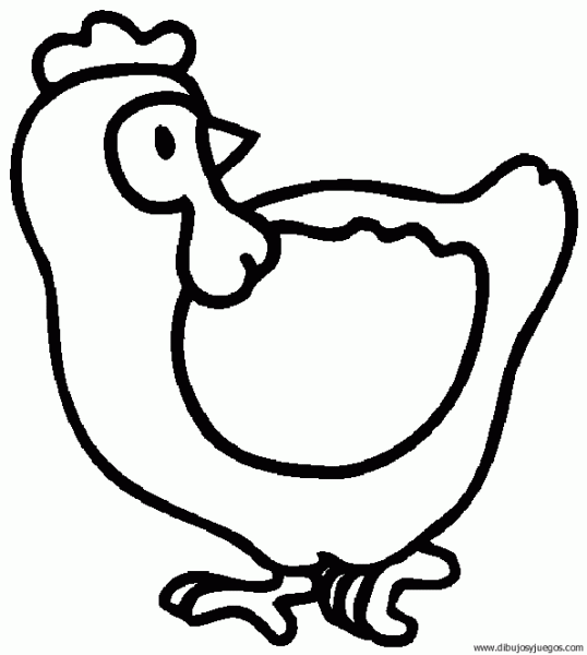 ave-gallina-01 | Dibujos y juegos, para pintar y colorear ave-gallina-01 | Dibujos y juegos, para pintar y colorear