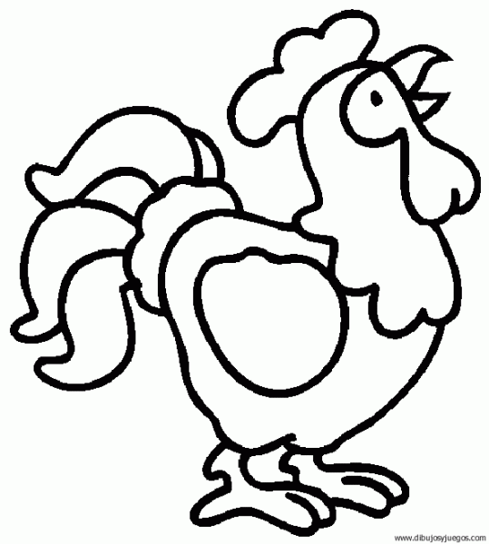 ave-gallo-01 | Dibujos y juegos, para pintar y colorear
