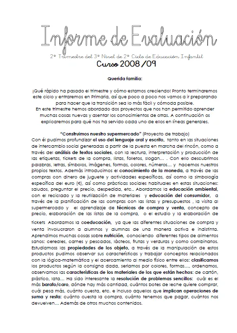 AVENTURA DIMINUTA: BOLETINES E INFORMES DE EVALUACIÓN AVENTURA DIMINUTA: BOLETINES E INFORMES DE EVALUACIÓN