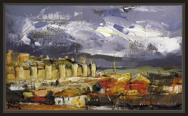 AVILA-MURALLAS-PATRIMONIO-HISTORICO-PAISAJES-CUADROS-PINTURA ...