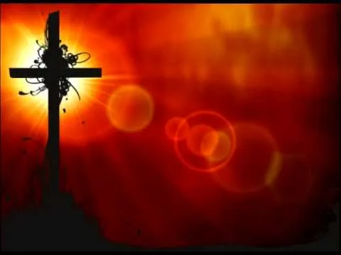 Awesome Cross with orage red background Cruz con un fondo rojo ...