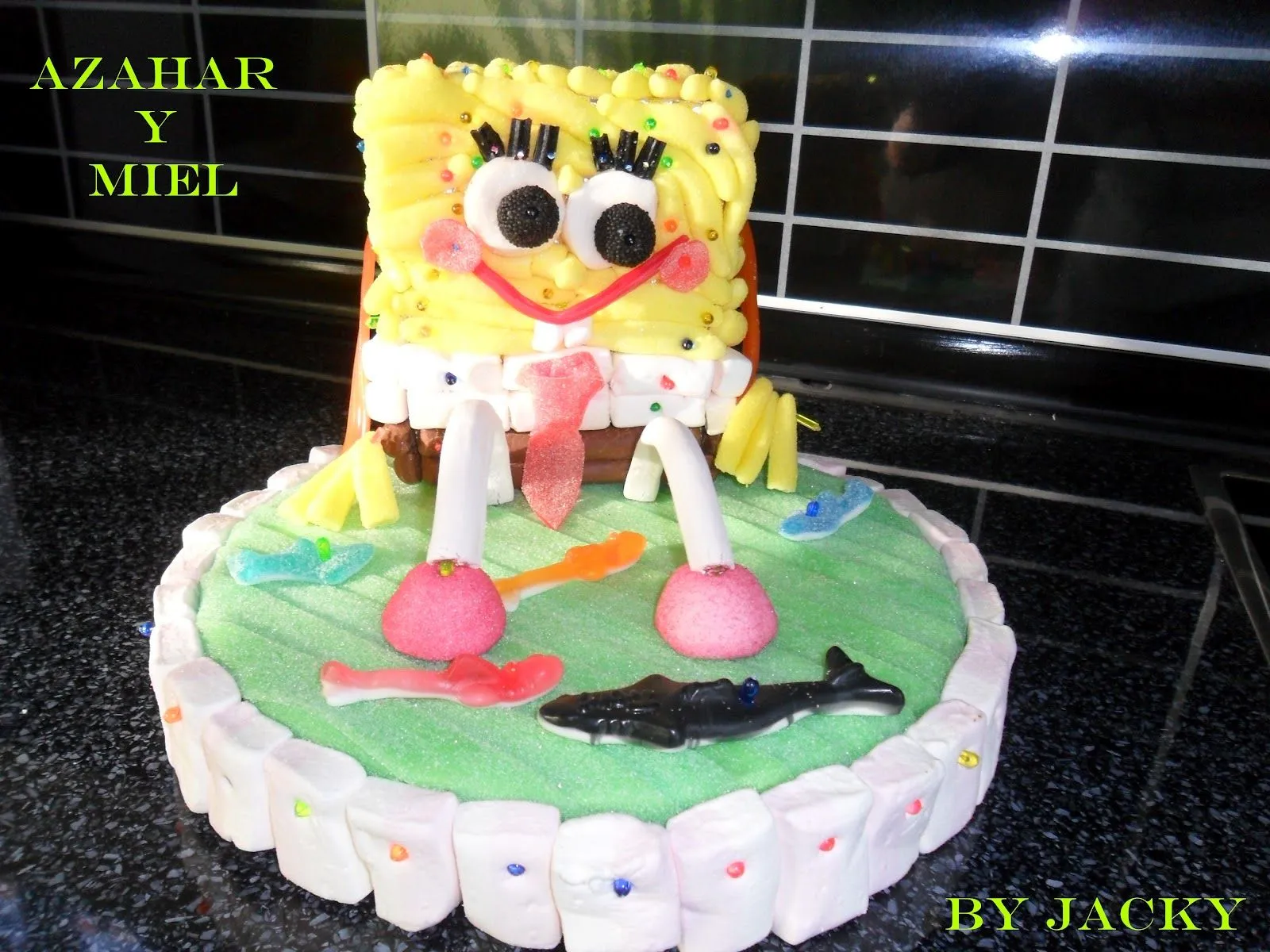 Azahar y Miel by Jacky: TARTA DE CHUCHES BOB ESPONJA