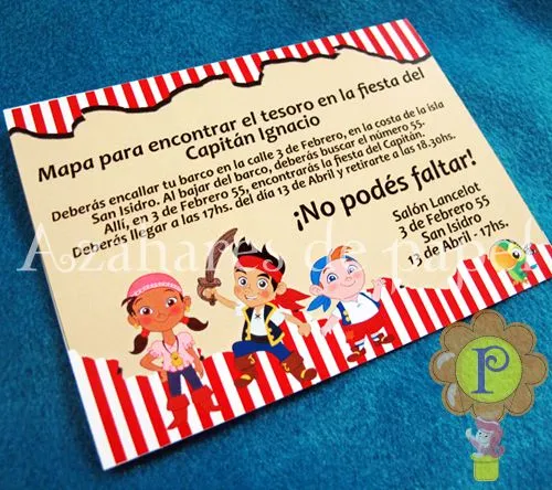 Azahares de Papel - Infantil :.: Invitación Jack y los Piratas de ... Azahares de Papel - Infantil :.: Invitación Jack y los Piratas de ...