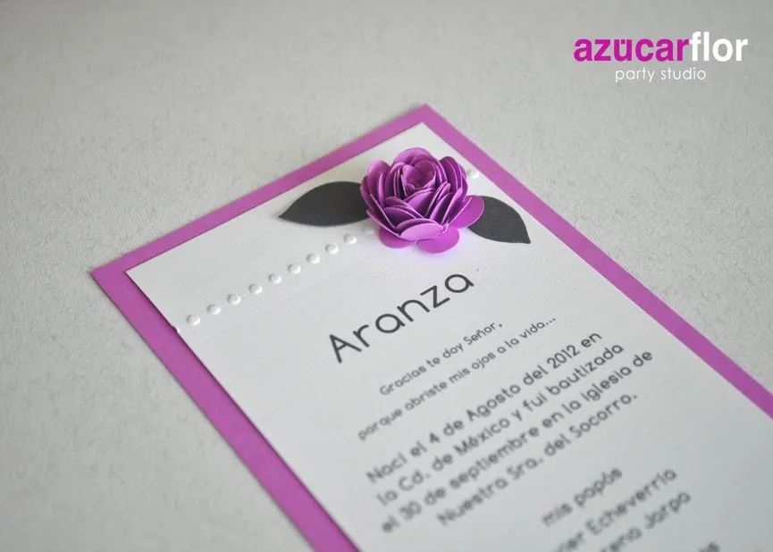 AZUCAR FLOR party studio: Invitaciones de flores AZUCAR FLOR party studio: Invitaciones de flores