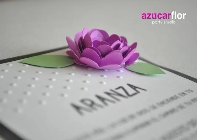 AZUCAR FLOR party studio: Invitaciones de flores