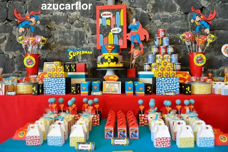 AZUCAR FLOR party studio: mesa de dulces | C. Superheroes ...
