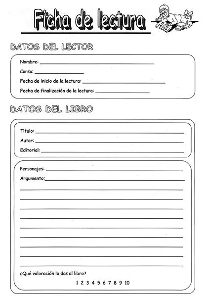 Azul Mar: Fichas sobre Lectura de Libros