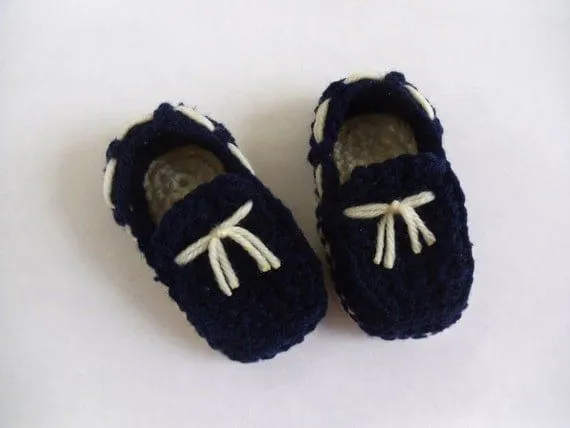 Azul navy / marino zapatos mocasines clásicos por KaelestisCrochet