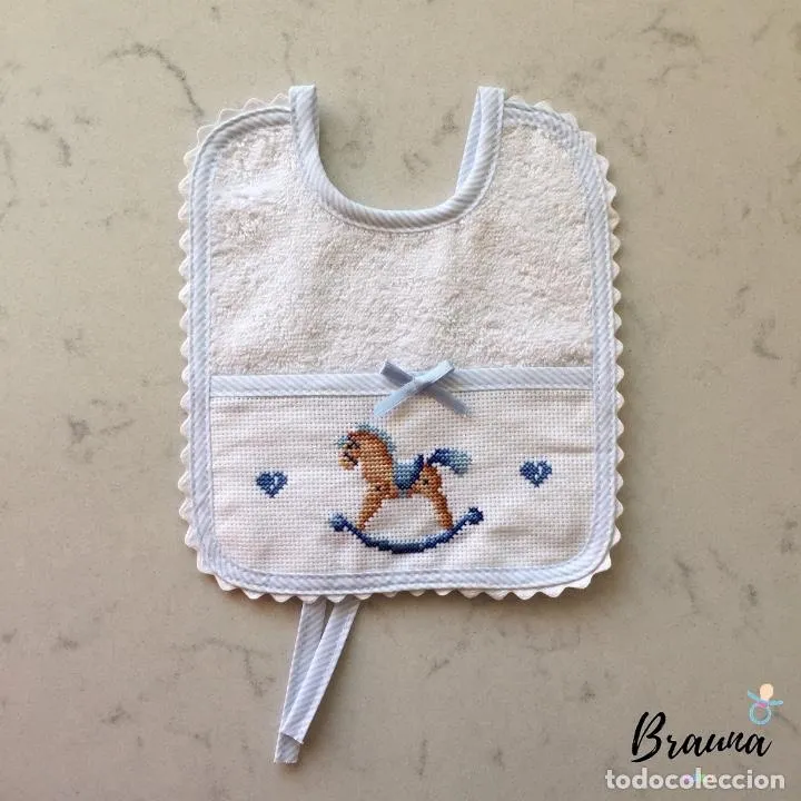 babero caballito hecho a mano punto de cruz / b - Compra venta en todocoleccion babero caballito hecho a mano punto de cruz / b - Compra venta en todocoleccion