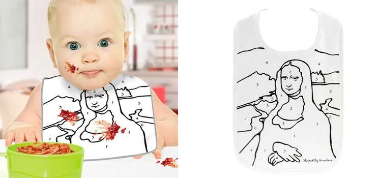 Babero para pintar la Mona Lisa. Ideas para regalar. Babero para pintar la Mona Lisa. Ideas para regalar.
