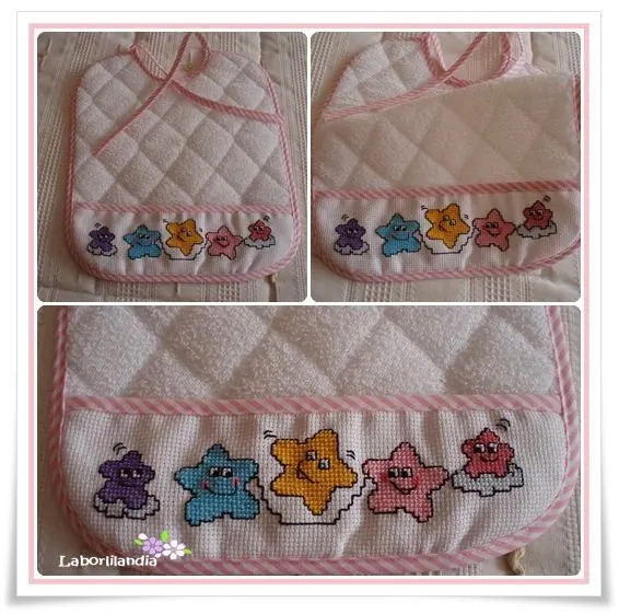 Baberos en punto de cruz |