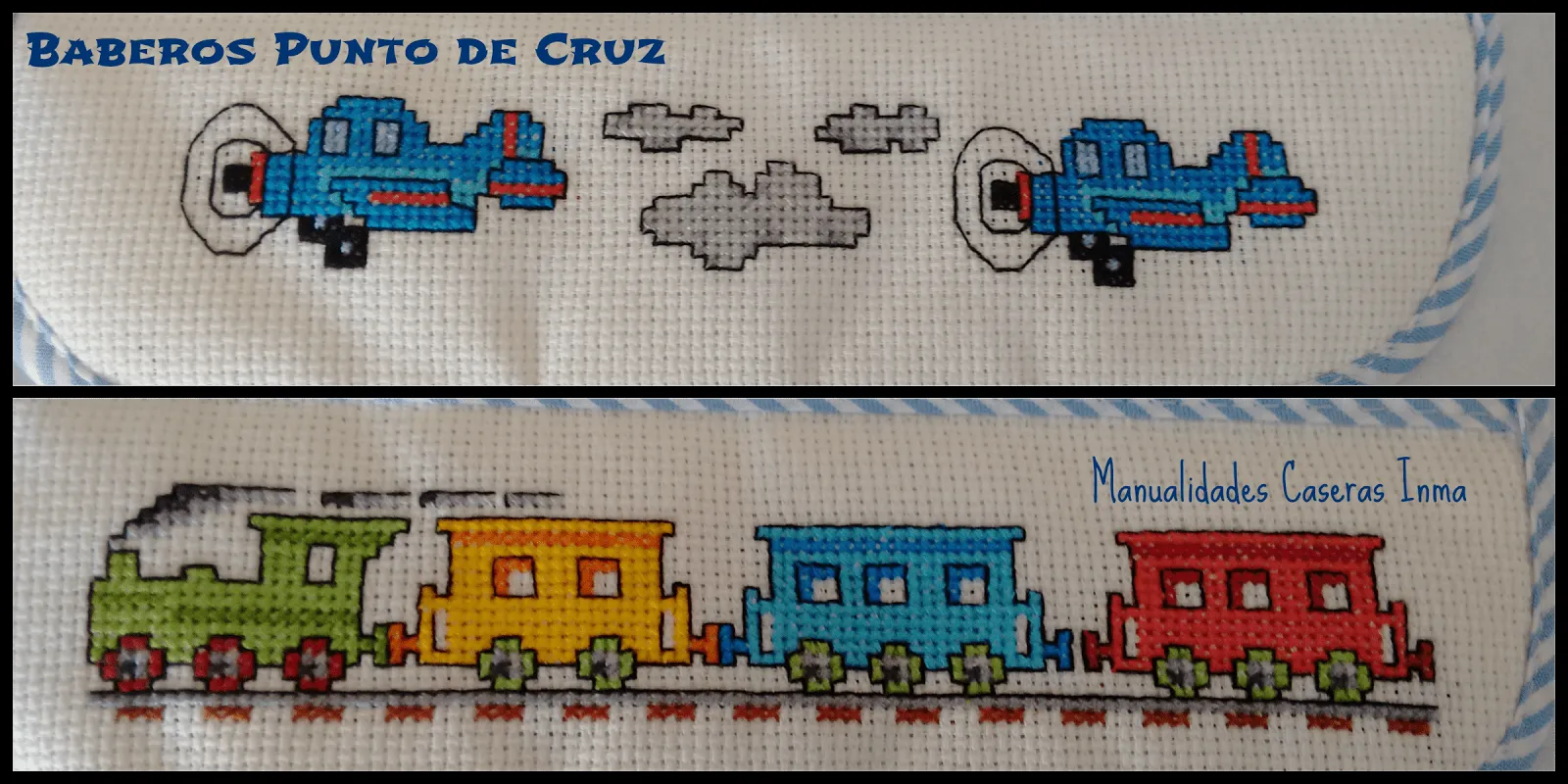 Baberos punto de cruz_Manualidades Caseras Inma Baberos punto de cruz_Manualidades Caseras Inma