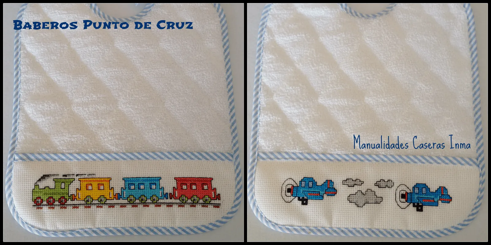 Baberos punto de cruz_Manualidades Caseras Inma