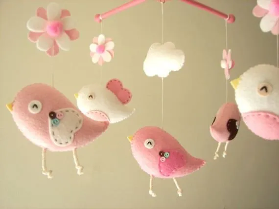 Baby crib mobile Bird mobile felt mobile nursery por Feltnjoy Baby crib mobile Bird mobile felt mobile nursery por Feltnjoy