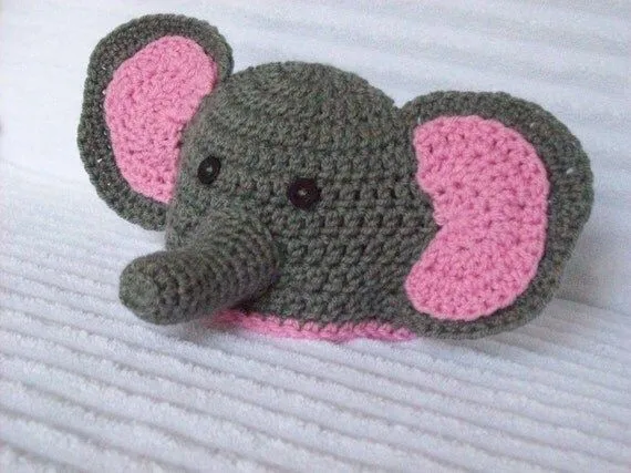 Baby Elephant hat newborn elephant beanie por NikkisCraftShoppe Baby Elephant hat newborn elephant beanie por NikkisCraftShoppe