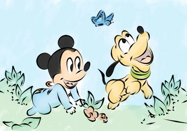 Imagenes de Mickey y Pluto bebé - Imagui