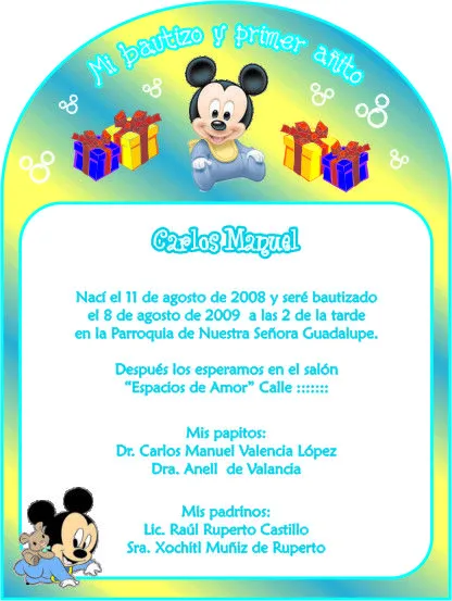 BABY MICKEY | Diseñarte Invitaciones