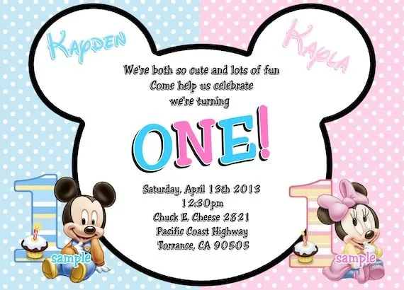Baby Mickey Mouse & Baby Minnie Mouse Twins by Createphotocards4u