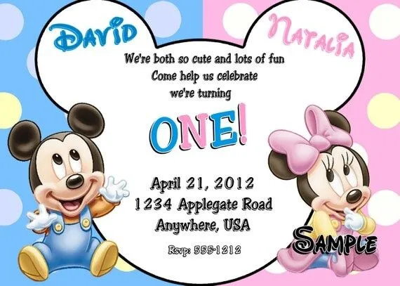 Baby Mickey Mouse & Baby Minnie Mouse Twins by Createphotocards4u Baby Mickey Mouse & Baby Minnie Mouse Twins by Createphotocards4u