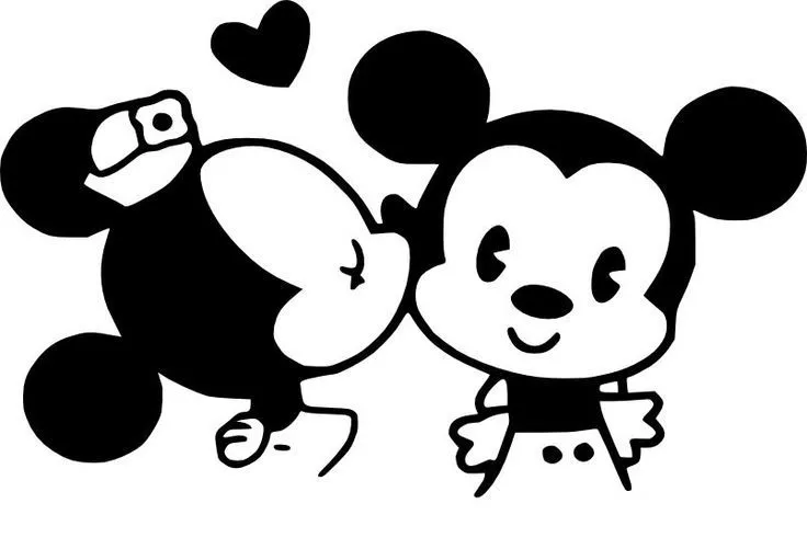 Baby mickey mouse and minnie mouse kiss classic for baby decal nurser…