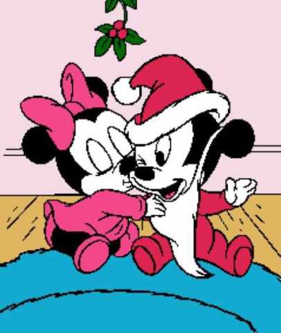 Baby Minnie Kissing Mickey Tunisian Simple Stitch Crochet Afghan ...