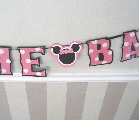 Baby Minnie Mouse WELCOME BABY Banner - Birth Announcement ...