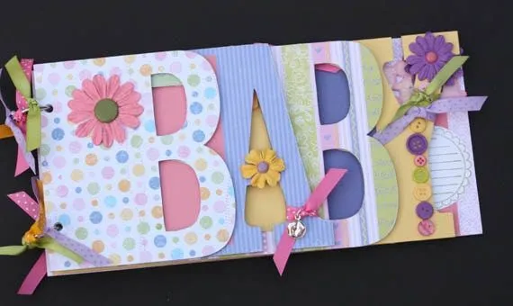 Baby scrapbook album premade scrapbook word by sandysscrapbooks