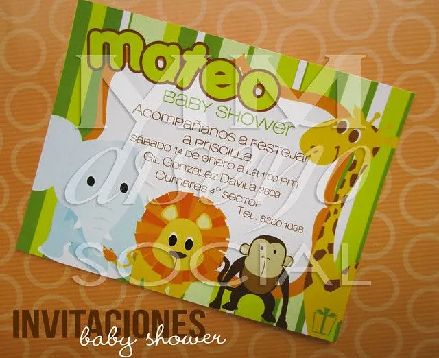 Invitaciones para baby shower de niño de los animalitos de la ...