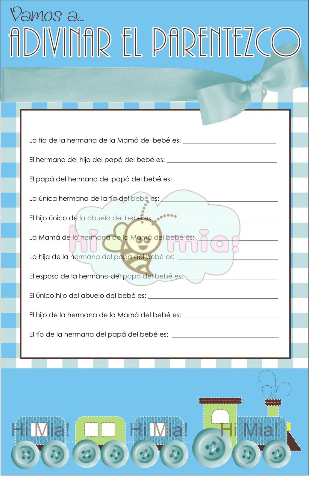 Hi Mia!: Juegos personalizados para Baby Shower Hi Mia!: Juegos personalizados para Baby Shower