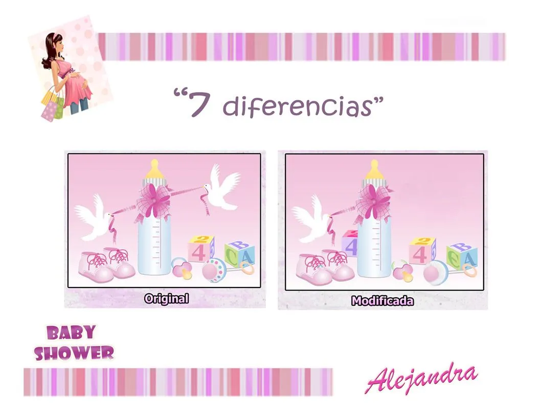 Juegos de diferencias para baby shower - Imagui
